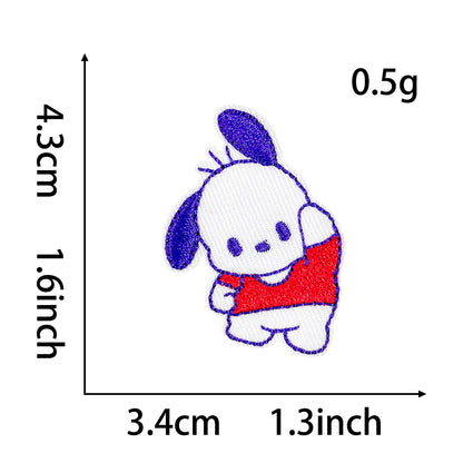 Cute Sanrio Iron On Embroidery Patches 15Pcs, Kawaii My Melody Kuromi Cinnamoroll Pompompurin Pochacco Chenille Appliques, Cartoon Character Badges for Clothing Backpack Jackets Hats DIY Craft Decor