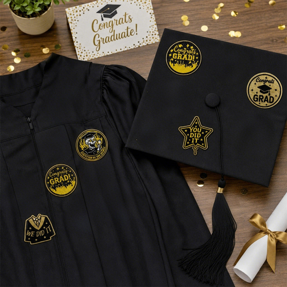 12Pcs Graduation Embroidered Iron-On Patches