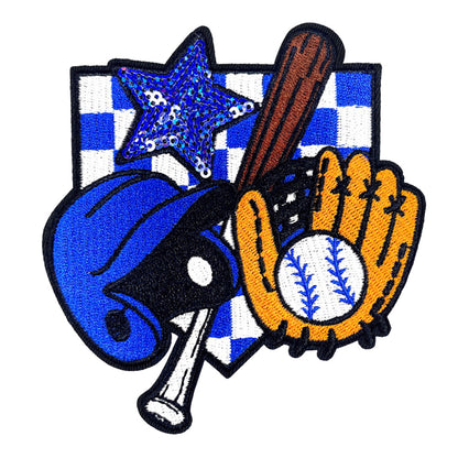 Baseball Iron On Patches Blu 15Pcs