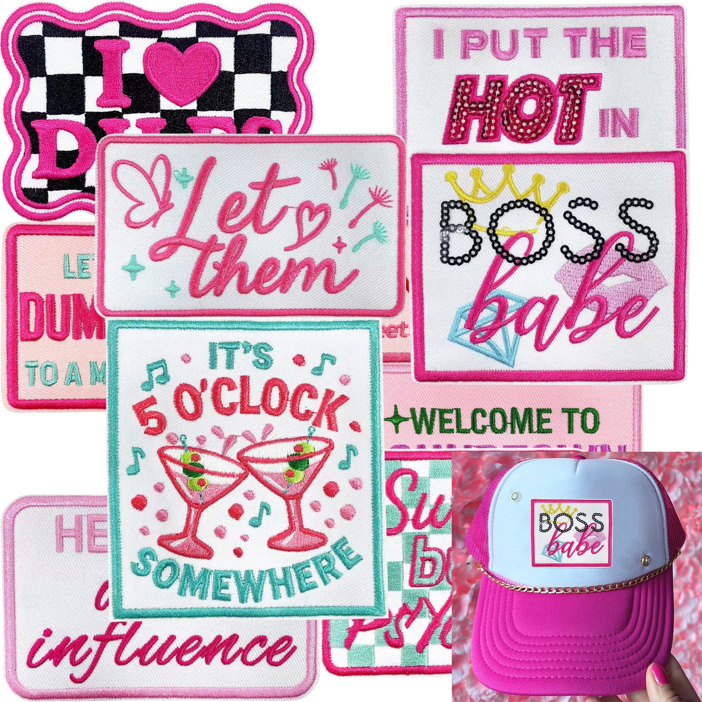 Patches Funny Words 10 Pcs Preppy Style Set