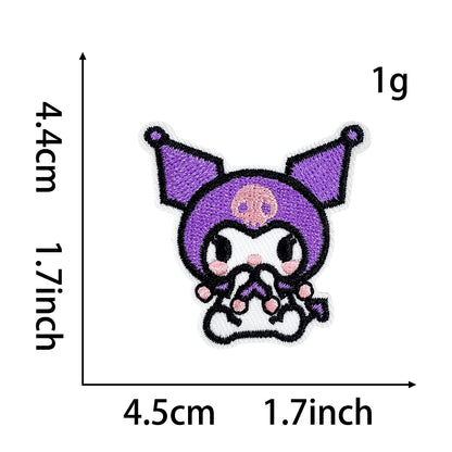 Cute Sanrio Iron On Embroidery Patches 15Pcs, Kawaii My Melody Kuromi Cinnamoroll Pompompurin Pochacco Chenille Appliques, Cartoon Character Badges for Clothing Backpack Jackets Hats DIY Craft Decor