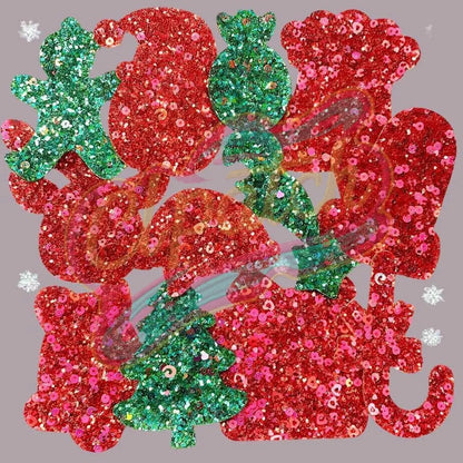12pcs Christmas glitter dress patch for bag-cloth - Clpatch