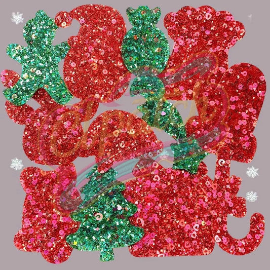 12pcs Christmas glitter dress patch for bag-cloth - Clpatch