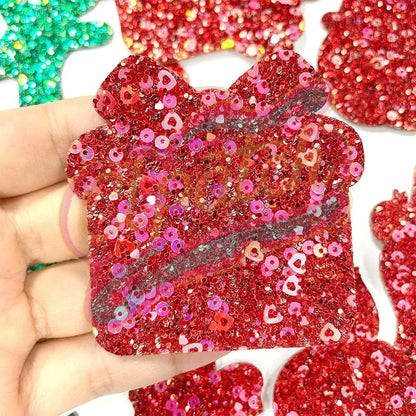12pcs Christmas glitter dress patch for bag-cloth - Clpatch