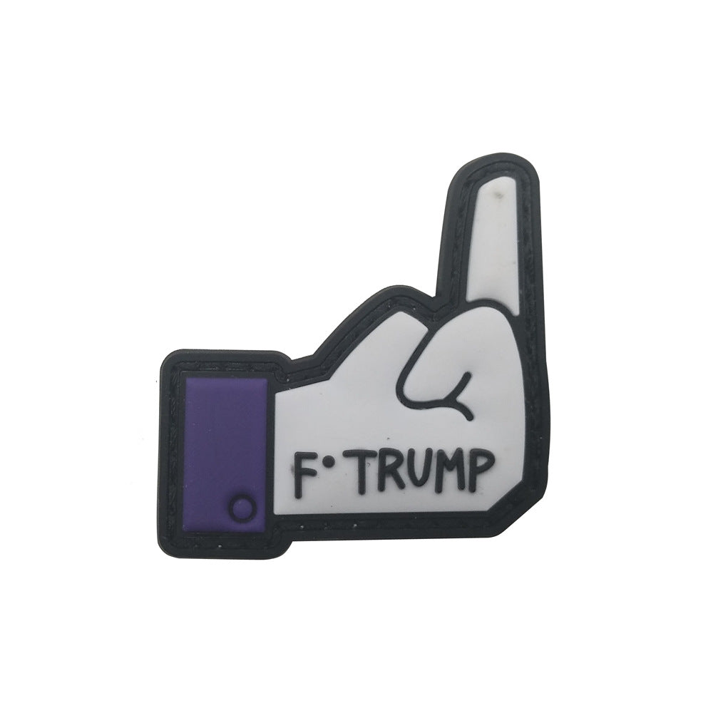 3D keyboard hand PVC gelatinous armband zombie middle finger Velcro morale patch