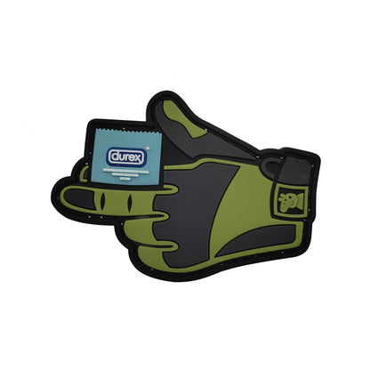 3D keyboard hand PVC gelatinous armband zombie middle finger Velcro morale patch