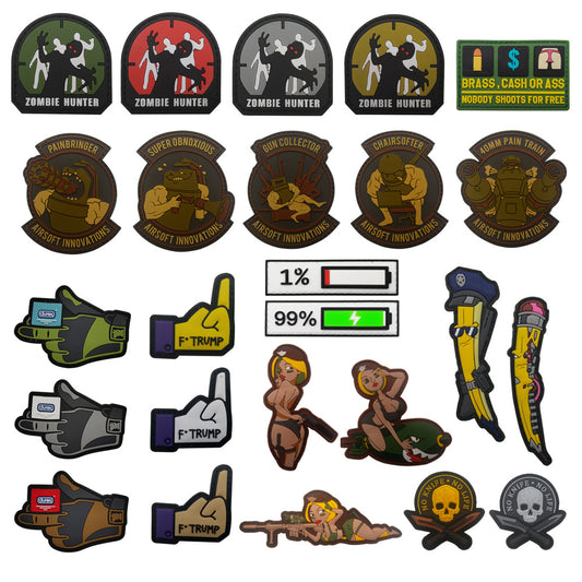 3D keyboard hand PVC gelatinous armband zombie middle finger Velcro morale patch