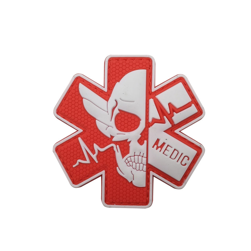 International Rescue Medical First Aid Red Cross Badge Rescue Snake Embroidery PVC Arm Velcro Morale Badge