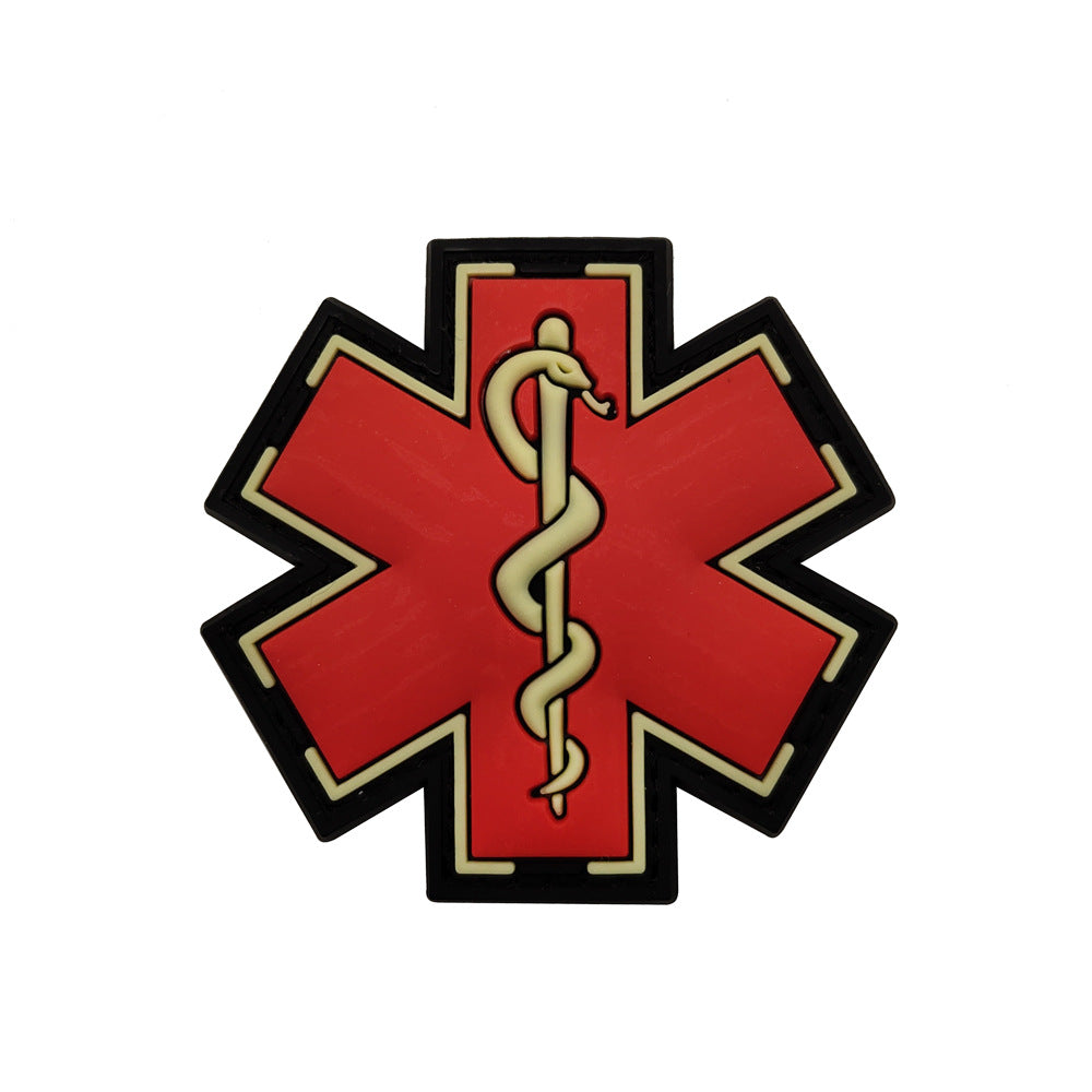 International Rescue Medical First Aid Red Cross Badge Rescue Snake Embroidery PVC Arm Velcro Morale Badge