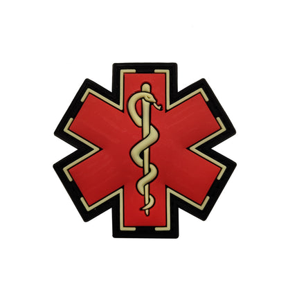 International Rescue Medical First Aid Red Cross Badge Rescue Snake Embroidery PVC Arm Velcro Morale Badge