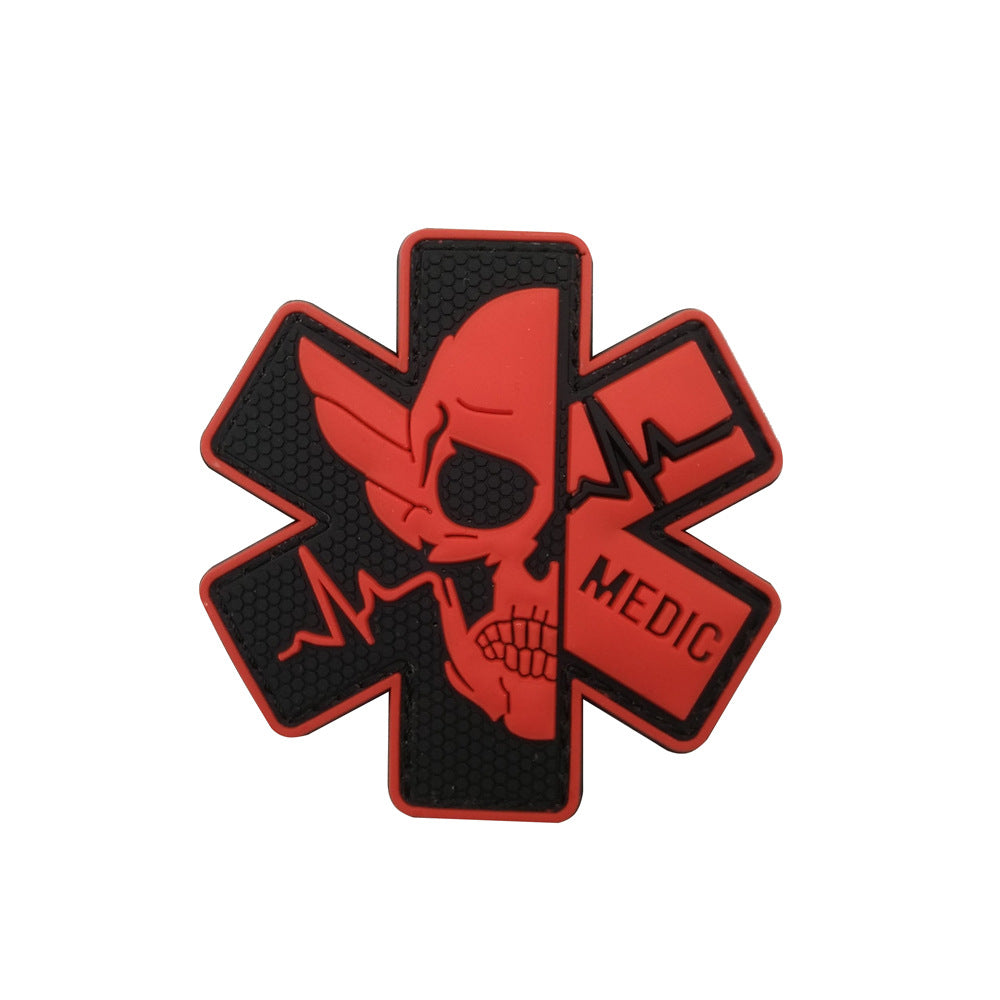 International Rescue Medical First Aid Red Cross Badge Rescue Snake Embroidery PVC Arm Velcro Morale Badge