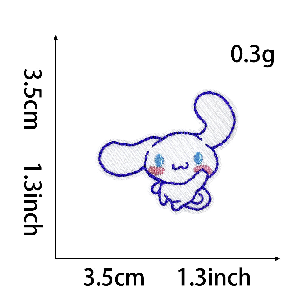 Cute Sanrio Iron On Embroidery Patches 15Pcs, Kawaii My Melody Kuromi Cinnamoroll Pompompurin Pochacco Chenille Appliques, Cartoon Character Badges for Clothing Backpack Jackets Hats DIY Craft Decor