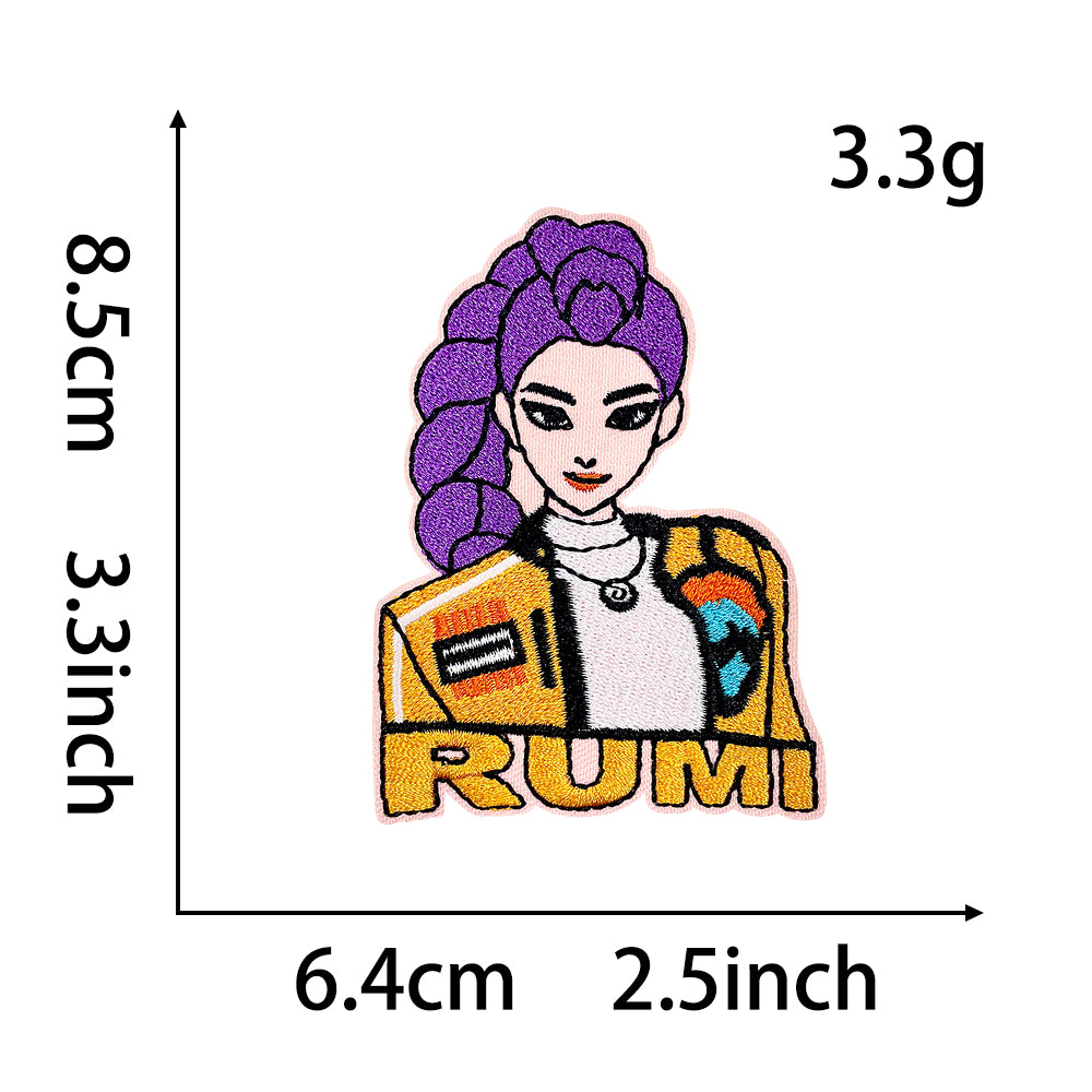 Anime Witch Hunt Girls Embroidery Patch, Dark Gothic Magic Letter Iron On Patches, Aesthetic Cartoon DIY Decorative Sticker for Clothes Backpack Bag