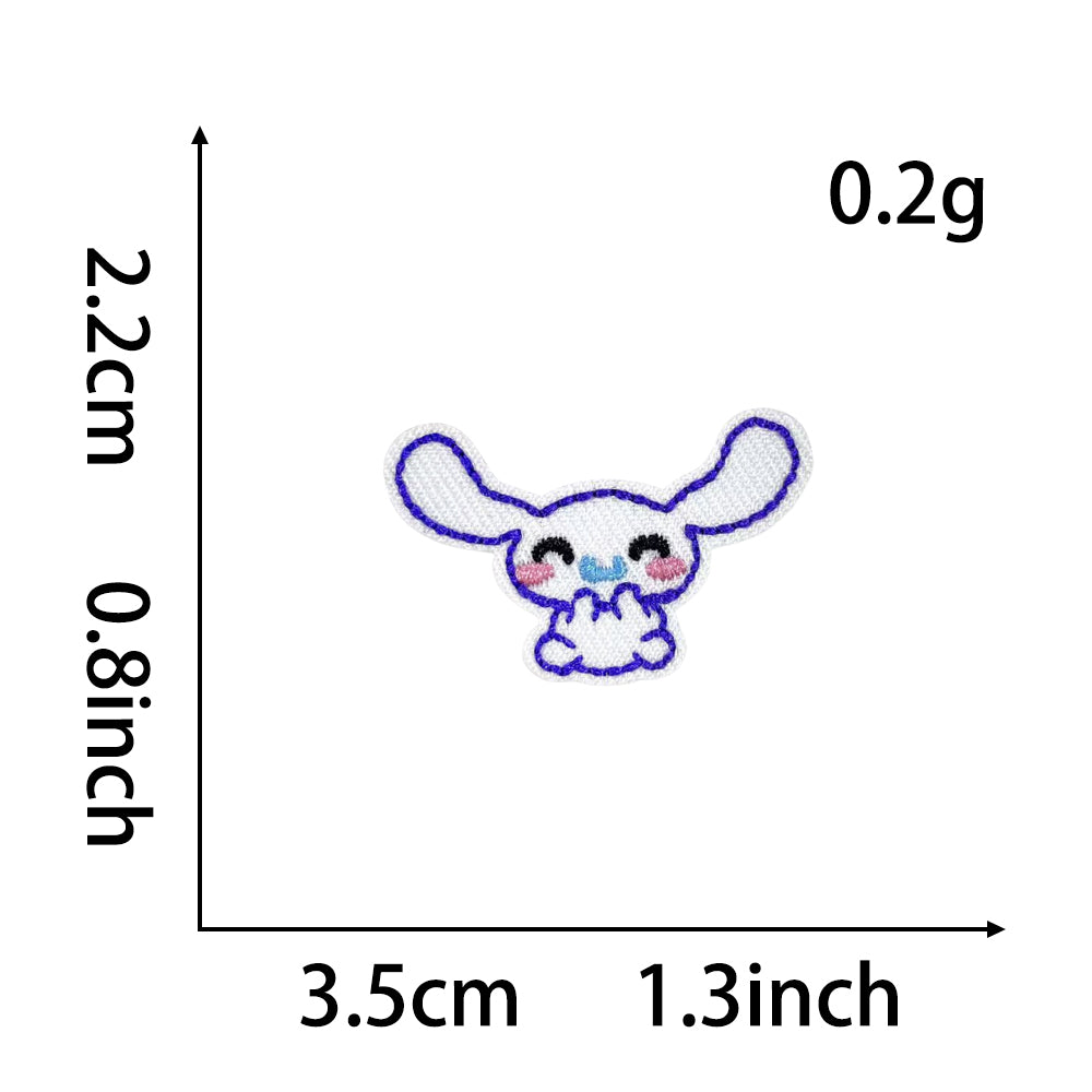 Cute Sanrio Iron On Embroidery Patches 15Pcs, Kawaii My Melody Kuromi Cinnamoroll Pompompurin Pochacco Chenille Appliques, Cartoon Character Badges for Clothing Backpack Jackets Hats DIY Craft Decor