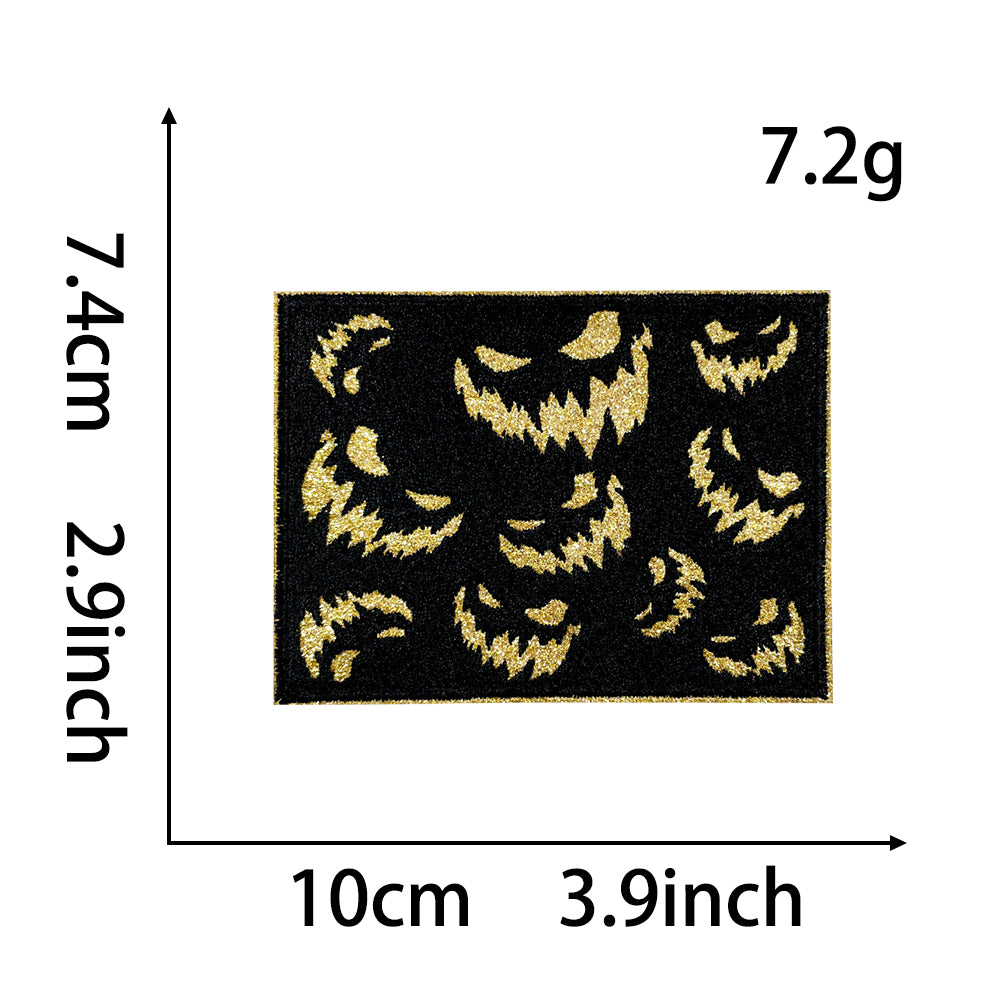 Witchy Halloween Iron On Embroidery Patches, Spooky Ghost Pumpkin Skull Haunted House Applique, Gothic Sew On Patch for Jacket Backpack Hat, Cute Western Ghost Decorative Badge