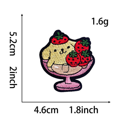 Cute Sanrio Iron On Embroidery Patches 15Pcs, Kawaii My Melody Kuromi Cinnamoroll Pompompurin Pochacco Chenille Appliques, Cartoon Character Badges for Clothing Backpack Jackets Hats DIY Craft Decor