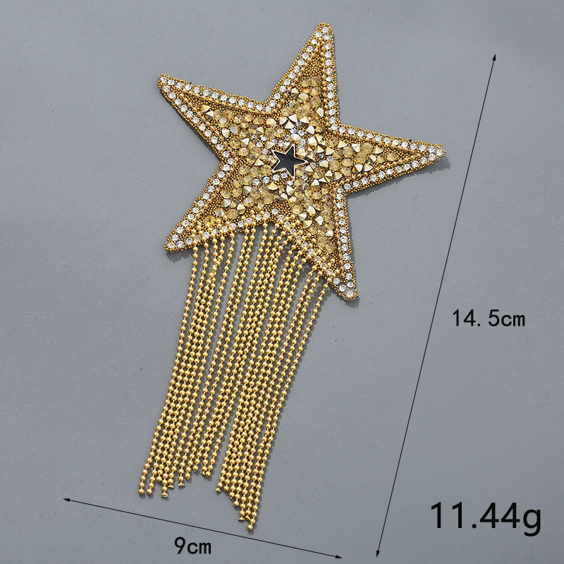 New pentagram fringed diamond hot map hat hot diamond accessories cloth sticker - Clpatch
