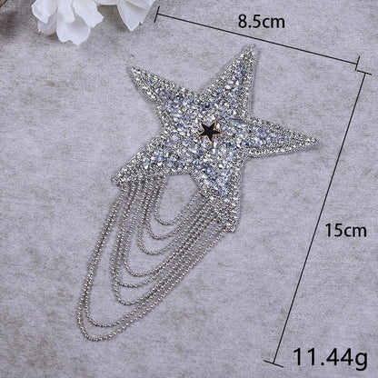 New pentagram fringed diamond hot map hat hot diamond accessories cloth sticker - Clpatch