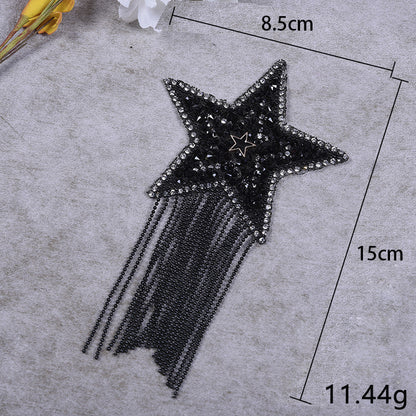 New pentagram fringed diamond hot map hat hot diamond accessories cloth sticker - Clpatch