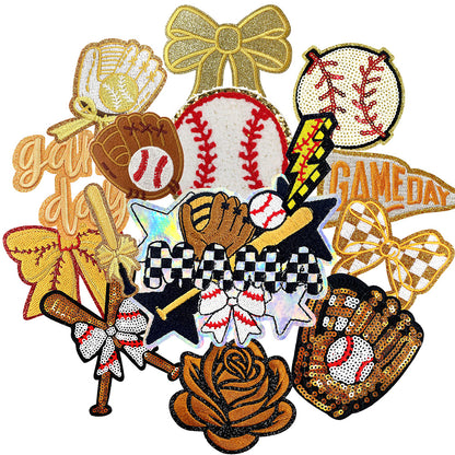 Baseball Iron On Patches Yellow 15Pcs