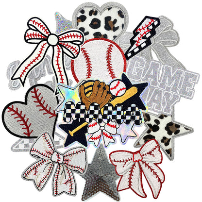 Baseball Iron On Patches White 15Pcs