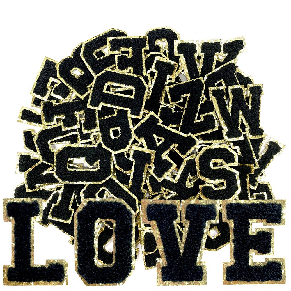 26 Pcs Self Adhesive Letter Patches, Preppy Chenille Alphabet Self-Stick Patches