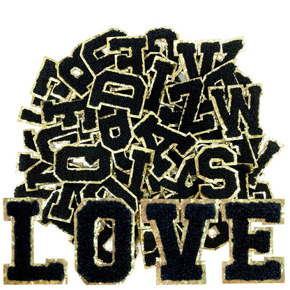 26 Pcs Self Adhesive Letter Patches, Preppy Chenille Alphabet Self-Stick Patches