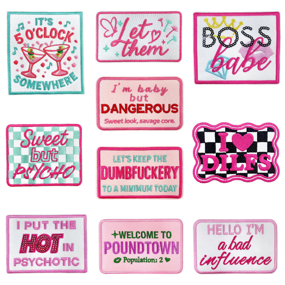 Patches Funny Words 10 Pcs Preppy Style Set