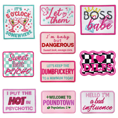 Patches Funny Words 10 Pcs Preppy Style Set