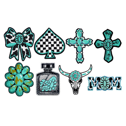 8Pcs Western Cowgirl Embroidered Patches