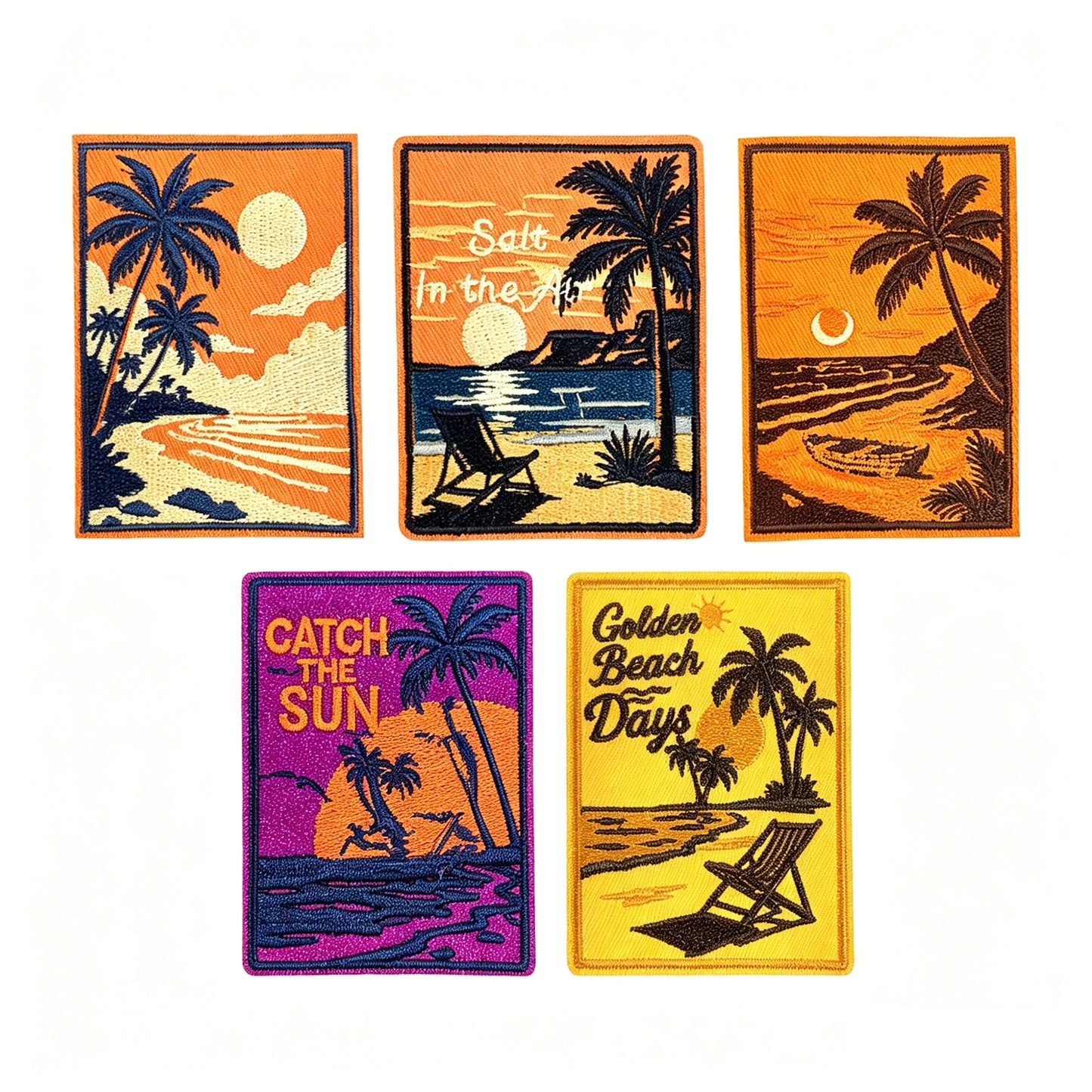 5Pcs Travel Embroidered Iron-On Patches