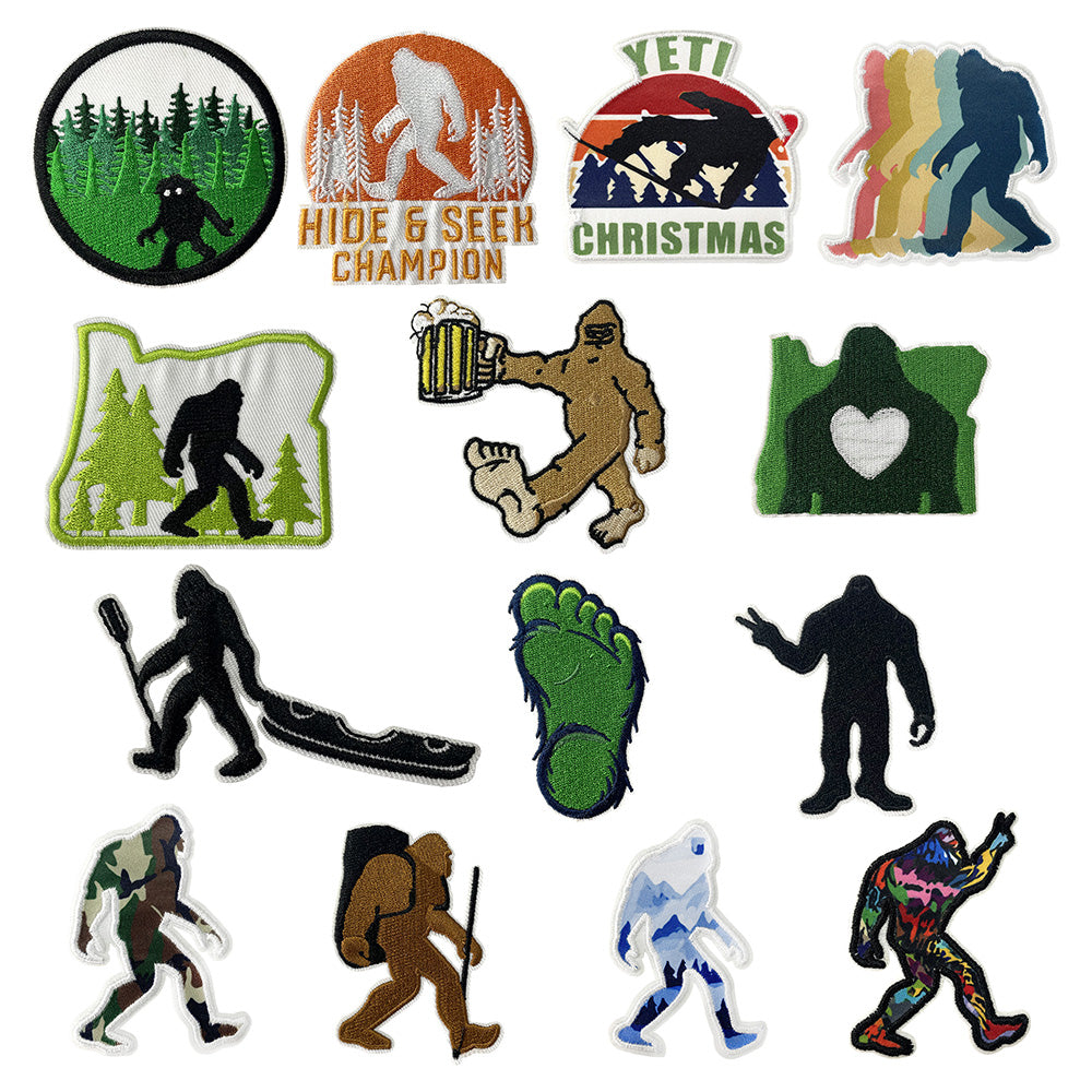 14Pcs Bigfoot Iron-On Patches