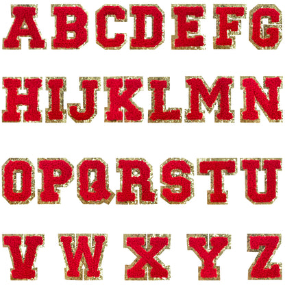 26 Pcs Self Adhesive Letter Patches, Preppy Chenille Alphabet Self-Stick Patches