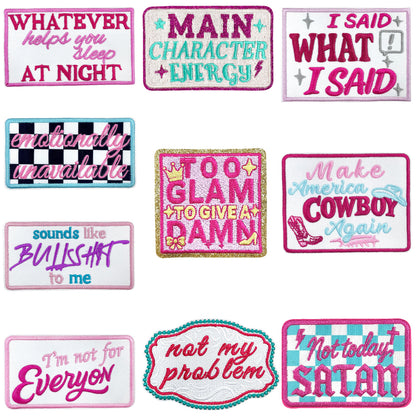 Patches Funny Phrases 10 Pcs Preppy Style Set