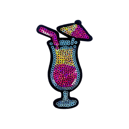8Pcs Summer Sequin Embroidered Iron-On Patches
