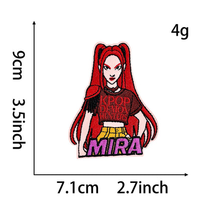 Anime Witch Hunt Girls Embroidery Patch, Dark Gothic Magic Letter Iron On Patches, Aesthetic Cartoon DIY Decorative Sticker for Clothes Backpack Bag