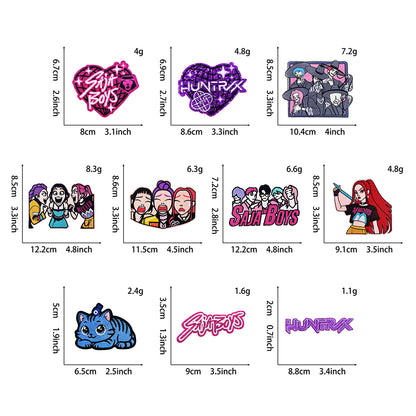 Anime Witch Hunt Girls Embroidery Patch, Dark Gothic Magic Letter Iron On Patches, Aesthetic Cartoon DIY Decorative Sticker for Clothes Backpack Bag