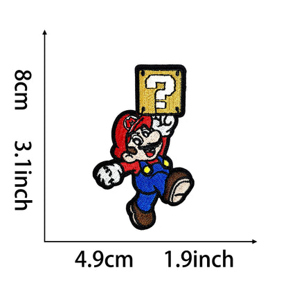 Super Mario Iron On Embroidery Patches 25Pcs, Cute Game Character Appliques, Cartoon Mario Luigi Kirby Bowser Mushroom Coin Star Badges for Clothing, Backpacks, Jackets & Hats, DIY Craft Decor