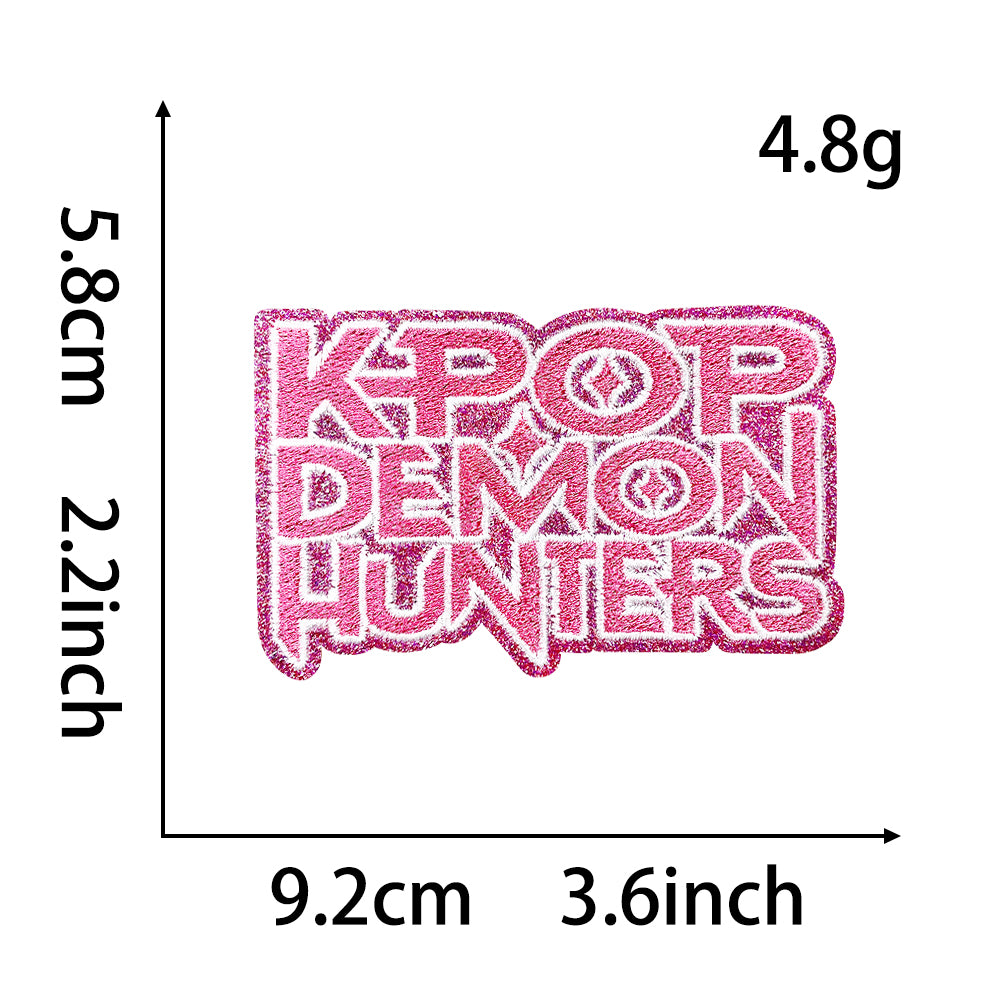 Anime Witch Hunt Girls Embroidery Patch, Dark Gothic Magic Letter Iron On Patches, Aesthetic Cartoon DIY Decorative Sticker for Clothes Backpack Bag