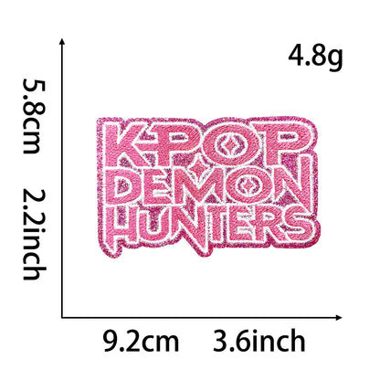 Anime Witch Hunt Girls Embroidery Patch, Dark Gothic Magic Letter Iron On Patches, Aesthetic Cartoon DIY Decorative Sticker for Clothes Backpack Bag
