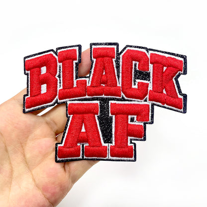 Black Women Iron On Embroidery Patches 12Pcs, Afro Girl Slogan Appliques, Embroidered Badges with That Girl, Black AF for Clothing, Backpacks, Jackets & Phone Cases, DIY Craft Decor