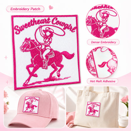 5Pcs Western Cowgirl Iron On Patches Set, Texas, Whiskey Girl, Rodeo Bow Embroidery Appliques, Country Sew On Patches for Jacket, Denim, Hats, Backpacks DIY Decor