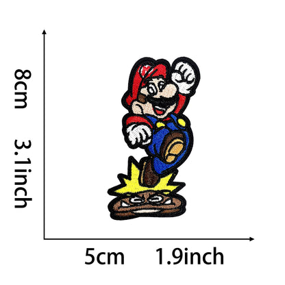 Super Mario Iron On Embroidery Patches 25Pcs, Cute Game Character Appliques, Cartoon Mario Luigi Kirby Bowser Mushroom Coin Star Badges for Clothing, Backpacks, Jackets & Hats, DIY Craft Decor