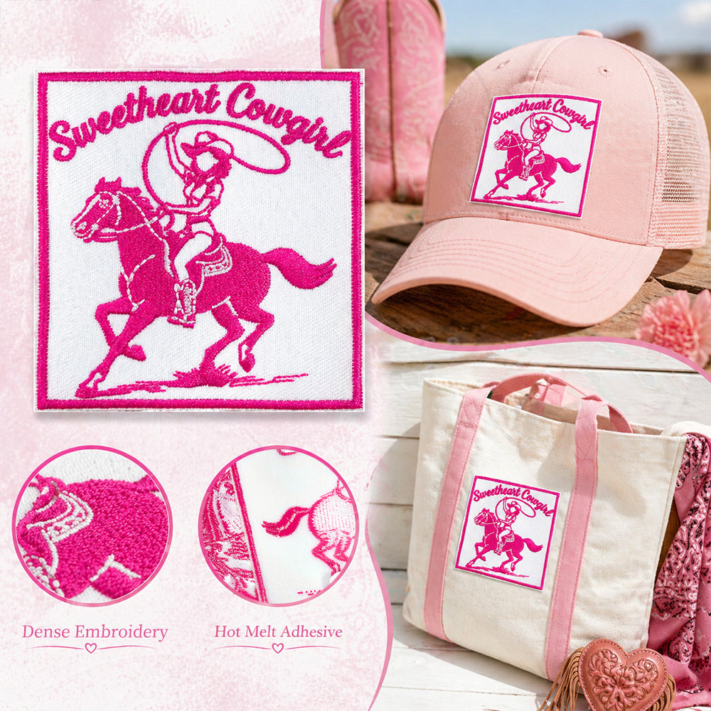 5Pcs Western Cowgirl Iron On Patches Set, Texas, Whiskey Girl, Rodeo Bow Embroidery Appliques, Country Sew On Patches for Jacket, Denim, Hats, Backpacks DIY Decor