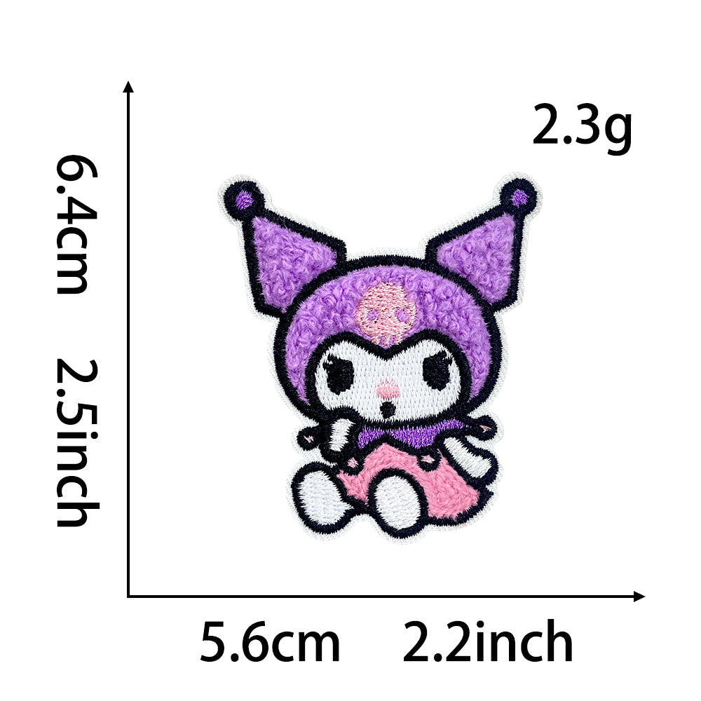 Cute Sanrio Iron On Embroidery Patches 15Pcs, Kawaii My Melody Kuromi Cinnamoroll Pompompurin Pochacco Chenille Appliques, Cartoon Character Badges for Clothing Backpack Jackets Hats DIY Craft Decor