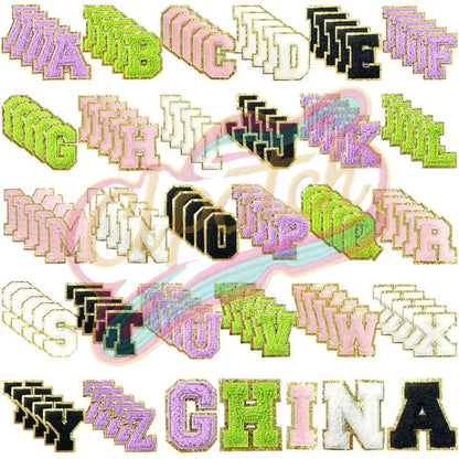 26 Alphabet Patches Letter Patches for DIY Supplies  A-Z Chenille letter embroidered iron on patches for clothes-Hat-Bag - Clpatch