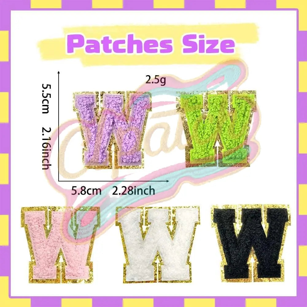 26 Alphabet Patches Letter Patches for DIY Supplies  A-Z Chenille letter embroidered iron on patches for clothes-Hat-Bag - Clpatch