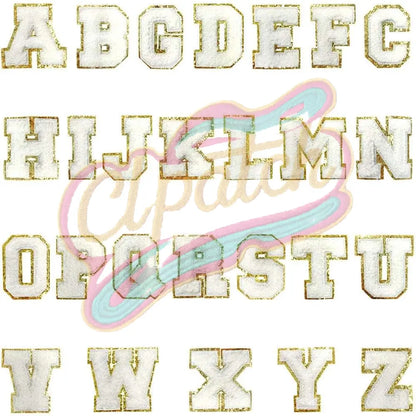 26 Alphabet Patches Letter Patches for DIY Supplies  A-Z Chenille letter embroidered iron on patches for clothes-Hat-Bag - Clpatch