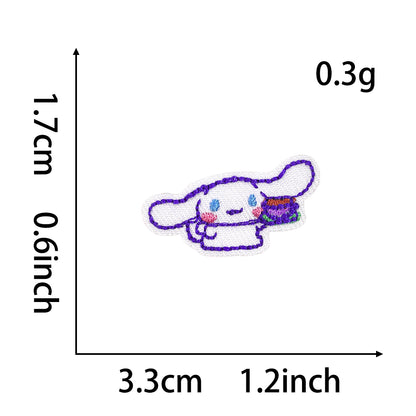 Cute Sanrio Iron On Embroidery Patches 15Pcs, Kawaii My Melody Kuromi Cinnamoroll Pompompurin Pochacco Chenille Appliques, Cartoon Character Badges for Clothing Backpack Jackets Hats DIY Craft Decor