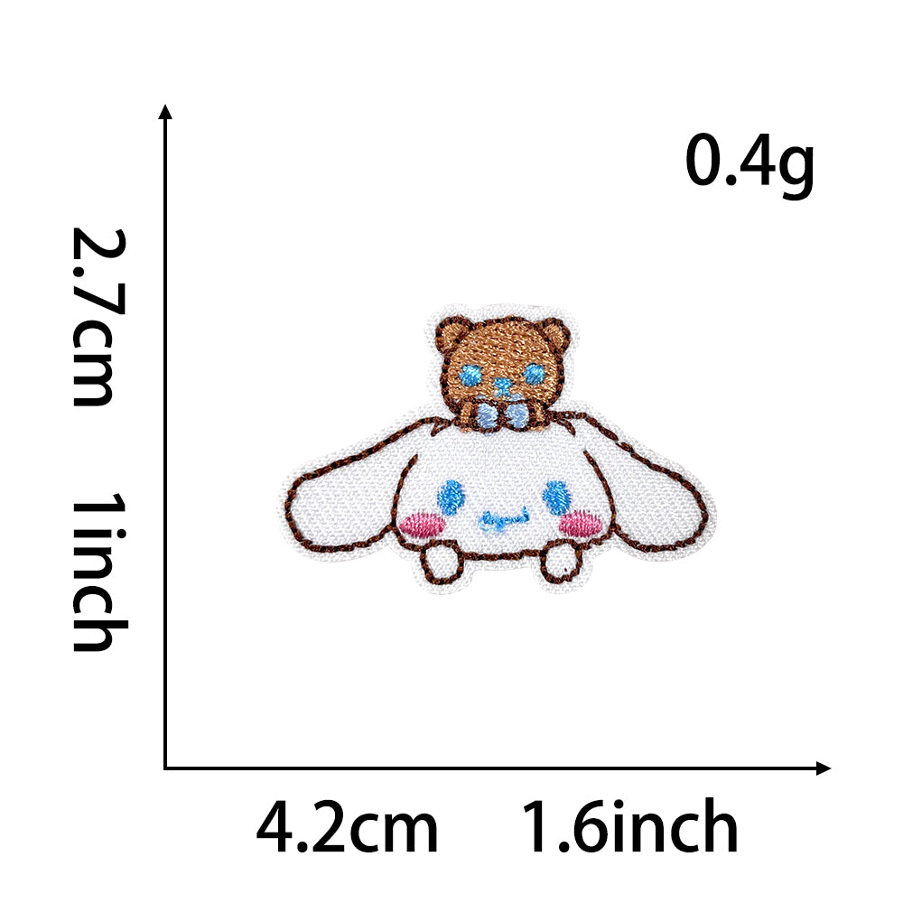 Cute Sanrio Iron On Embroidery Patches 15Pcs, Kawaii My Melody Kuromi Cinnamoroll Pompompurin Pochacco Chenille Appliques, Cartoon Character Badges for Clothing Backpack Jackets Hats DIY Craft Decor